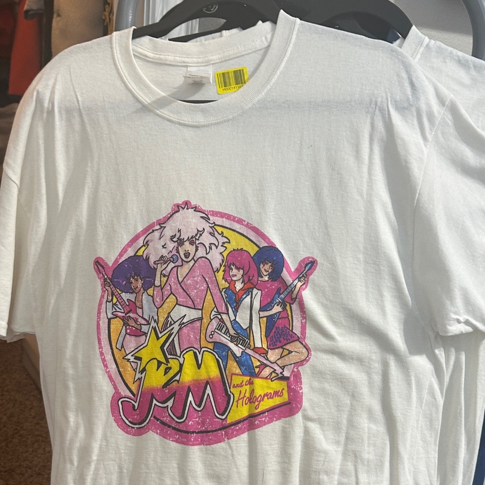 Gildan White Kids T-Shirt with Colorful Band Graphic